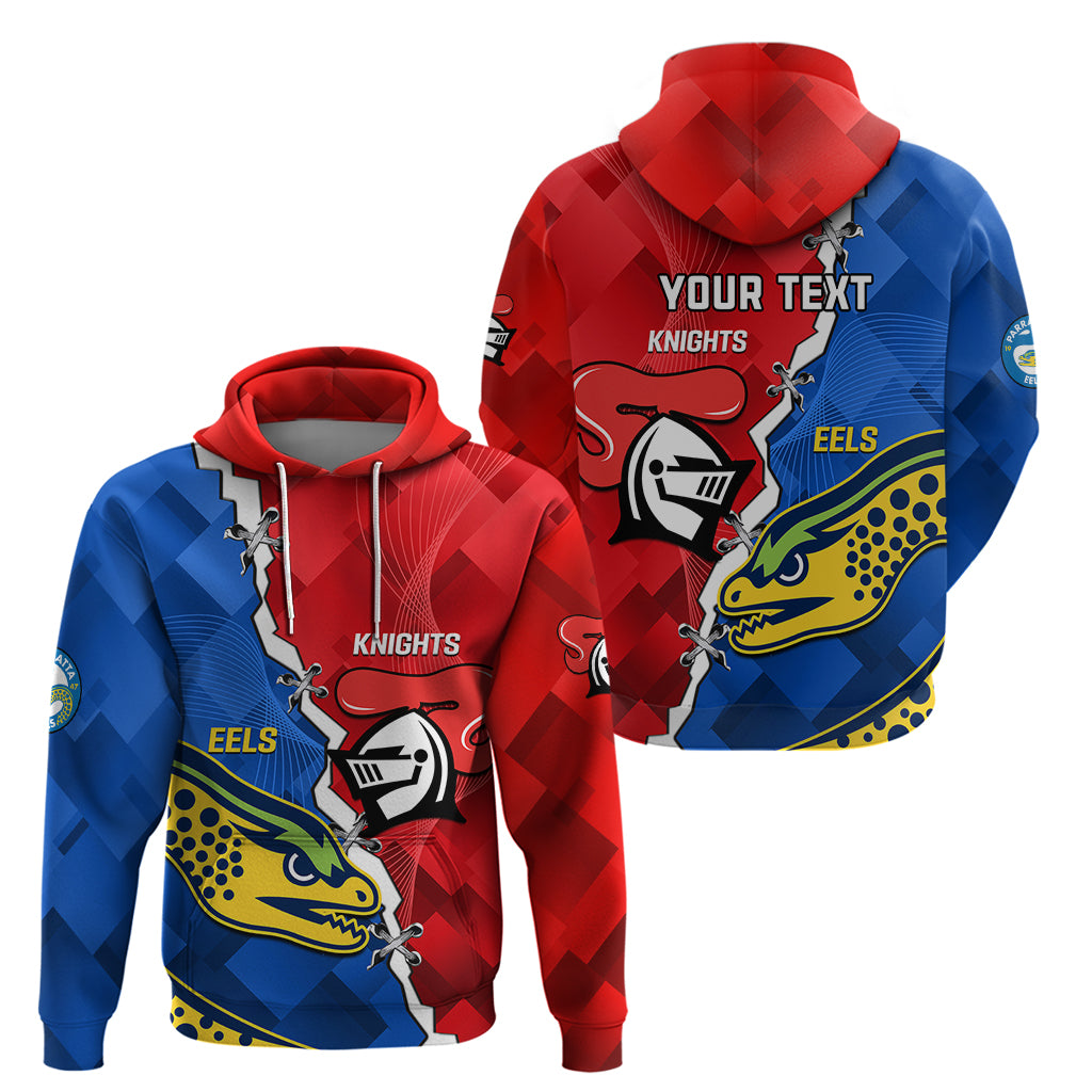 Personalised Eels and Knights Rugby Hoodie 2023 Sporty Version - Vibe Hoodie Shop