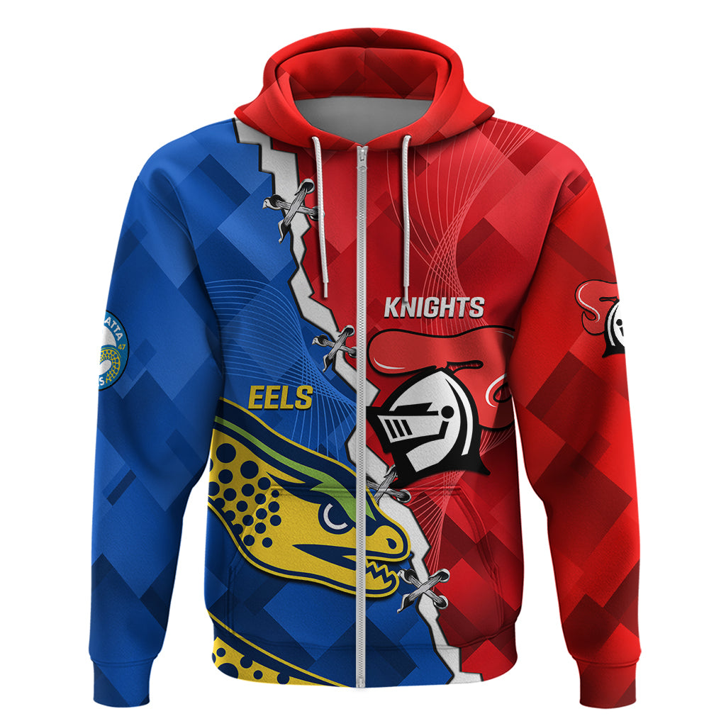 Personalised Eels and Knights Rugby Hoodie 2023 Sporty Version - Vibe Hoodie Shop