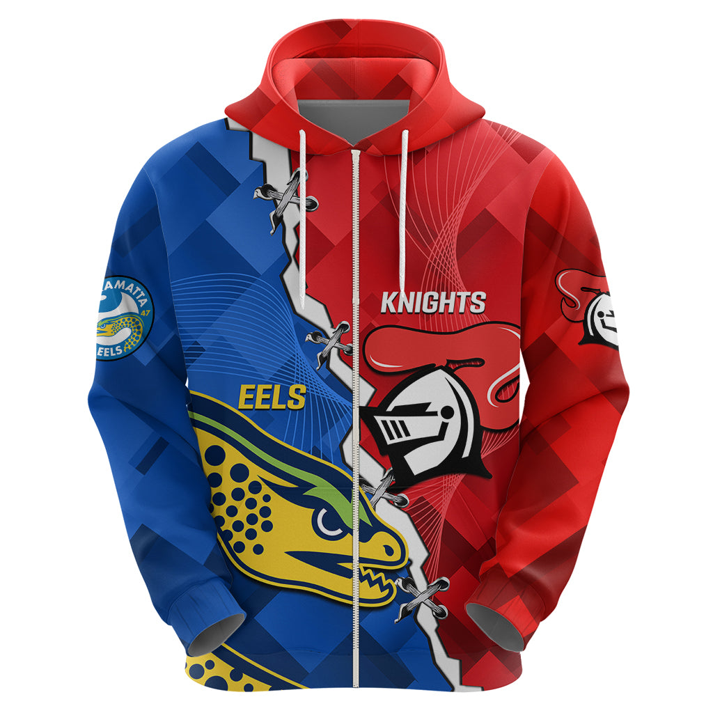 Personalised Eels and Knights Rugby Hoodie 2023 Sporty Version - Vibe Hoodie Shop