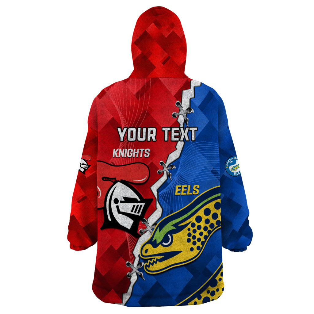 Personalised Eels and Knights Rugby Wearable Blanket Hoodie 2023 Sporty Version - Vibe Hoodie Shop