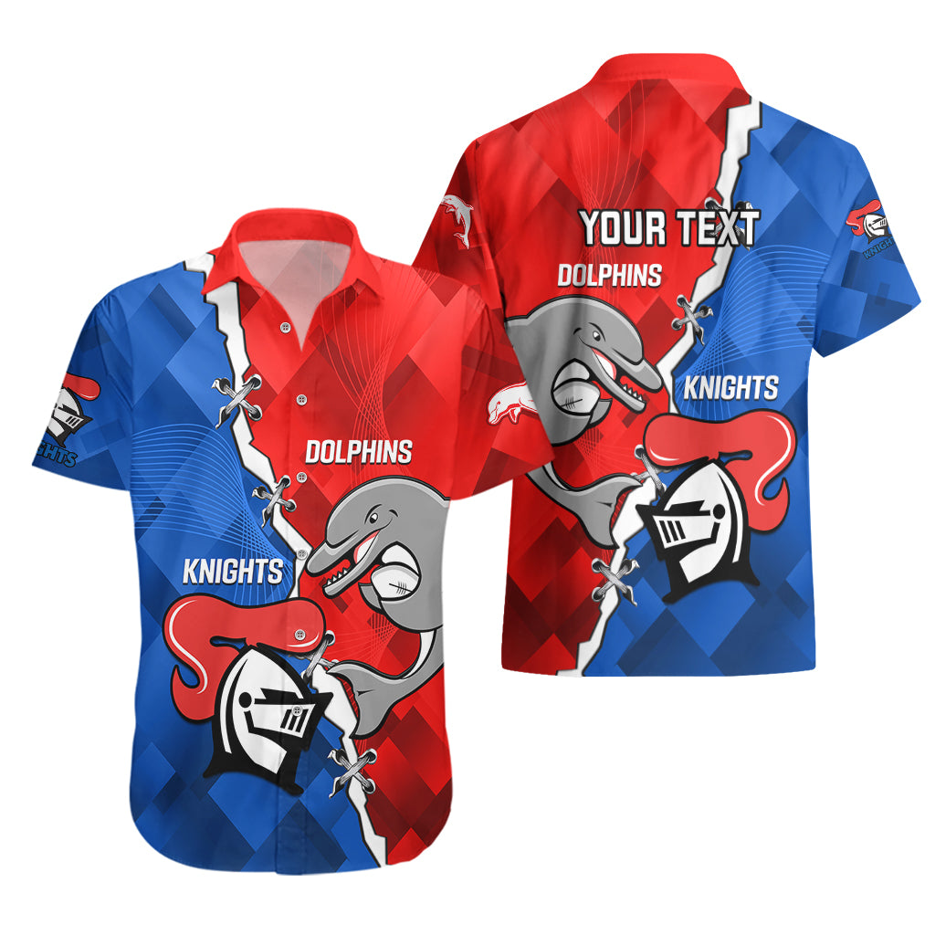 Personalised Dolphins and Knights Rugby Hawaiian Shirt 2023 Sporty Version - Vibe Hoodie Shop