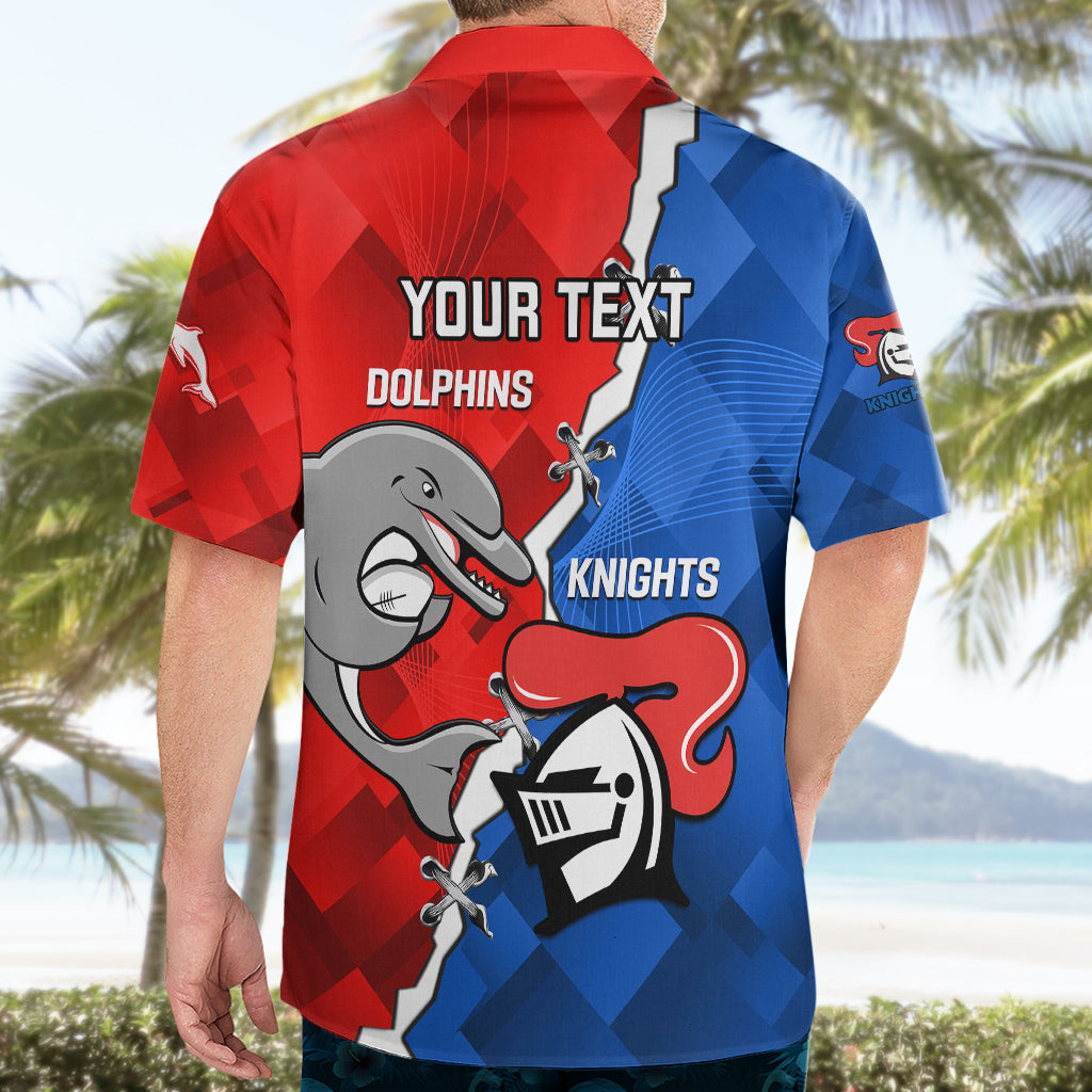 Personalised Dolphins and Knights Rugby Hawaiian Shirt 2023 Sporty Version - Vibe Hoodie Shop