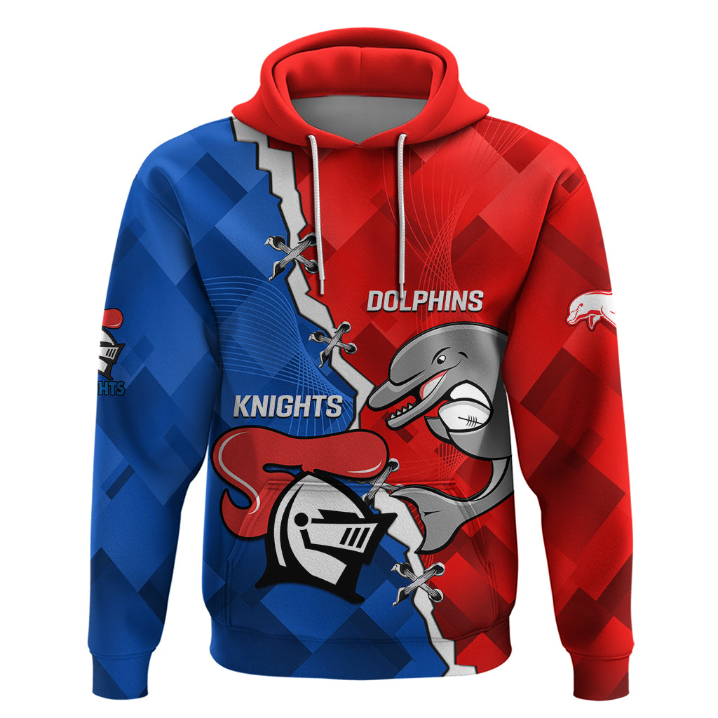 Personalised Dolphins and Knights Rugby Hoodie 2023 Sporty Version - Vibe Hoodie Shop