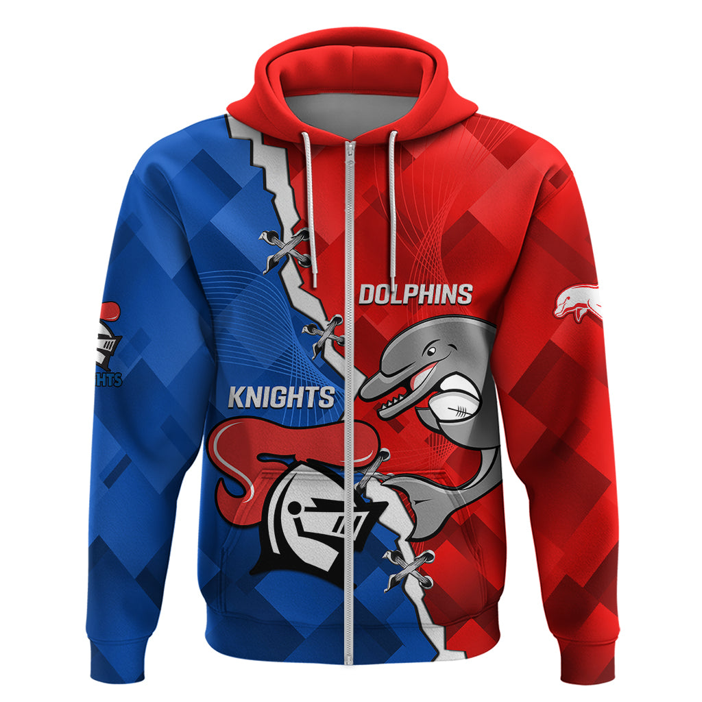 Personalised Dolphins and Knights Rugby Hoodie 2023 Sporty Version - Vibe Hoodie Shop