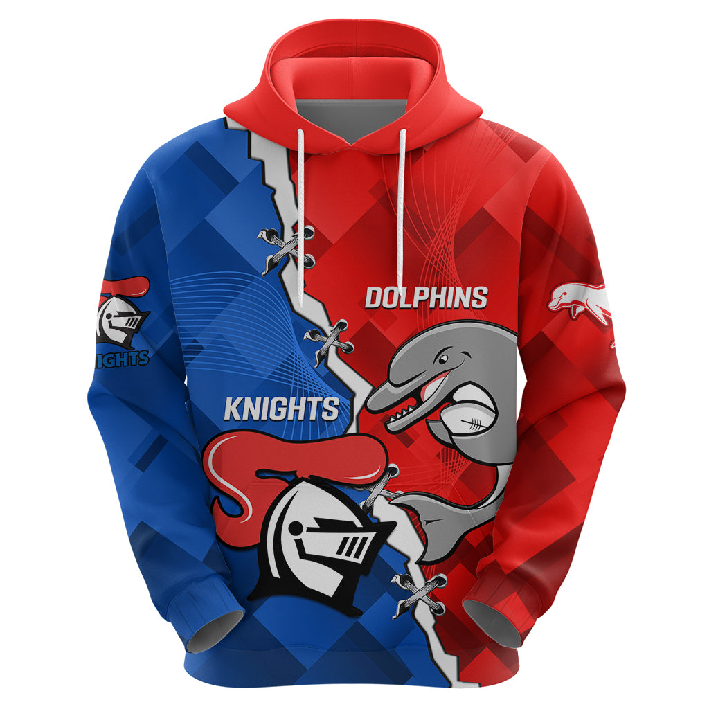 Personalised Dolphins and Knights Rugby Hoodie 2023 Sporty Version - Vibe Hoodie Shop
