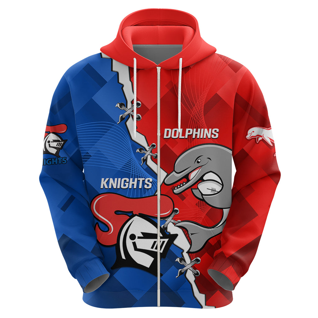 Personalised Dolphins and Knights Rugby Hoodie 2023 Sporty Version - Vibe Hoodie Shop