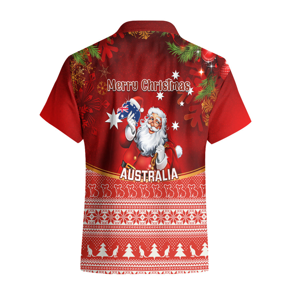 Australia Christmas Hawaiian Shirt Xmas In July Happy Santa Claus With Map Red Style - Vibe Hoodie Shop
