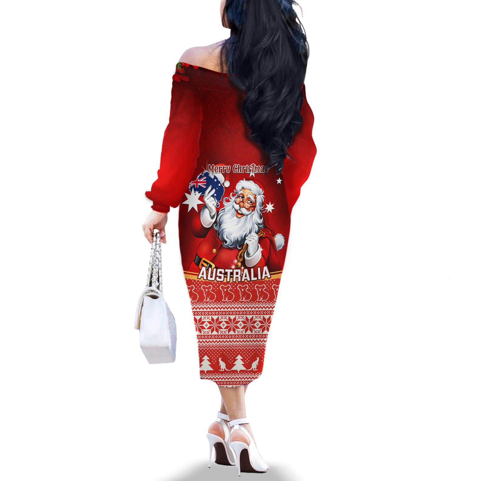 australia-christmas-off-the-shoulder-long-sleeve-dress-xmas-in-july-happy-santa-claus-with-map-red-style