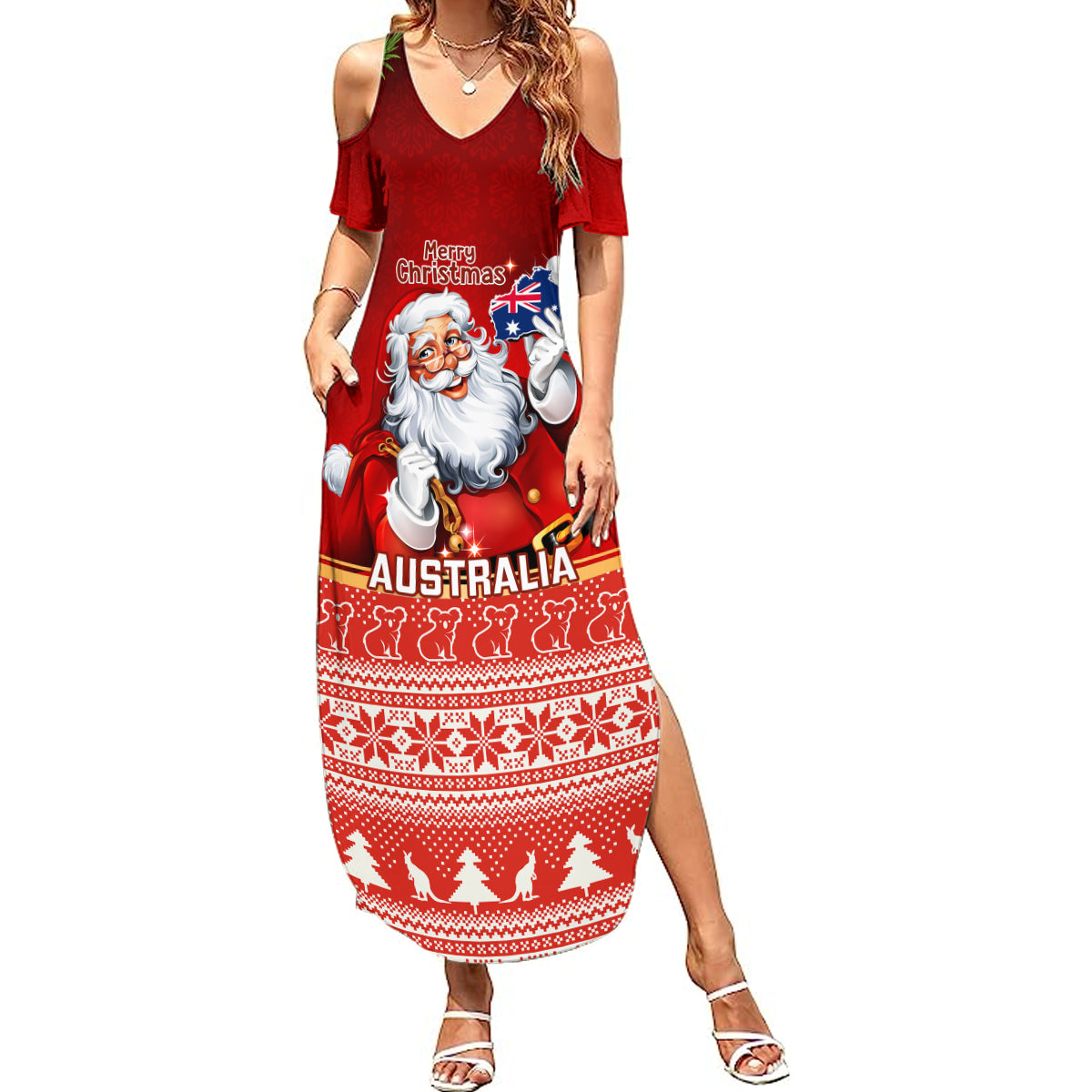 australia-christmas-summer-maxi-dress-xmas-in-july-happy-santa-claus-with-map-red-style