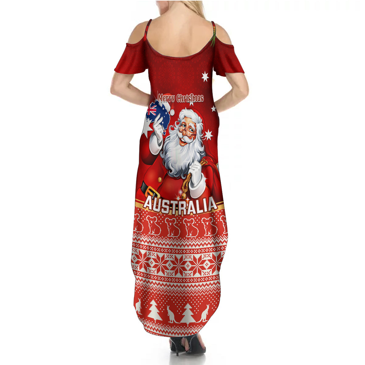 australia-christmas-summer-maxi-dress-xmas-in-july-happy-santa-claus-with-map-red-style