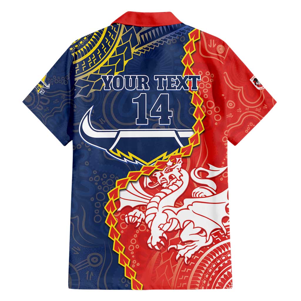 Custom Dragons And Cowboys Rugby Hawaiian Shirt Aboriginal Mix Polynesian Pattern - Vibe Hoodie Shop