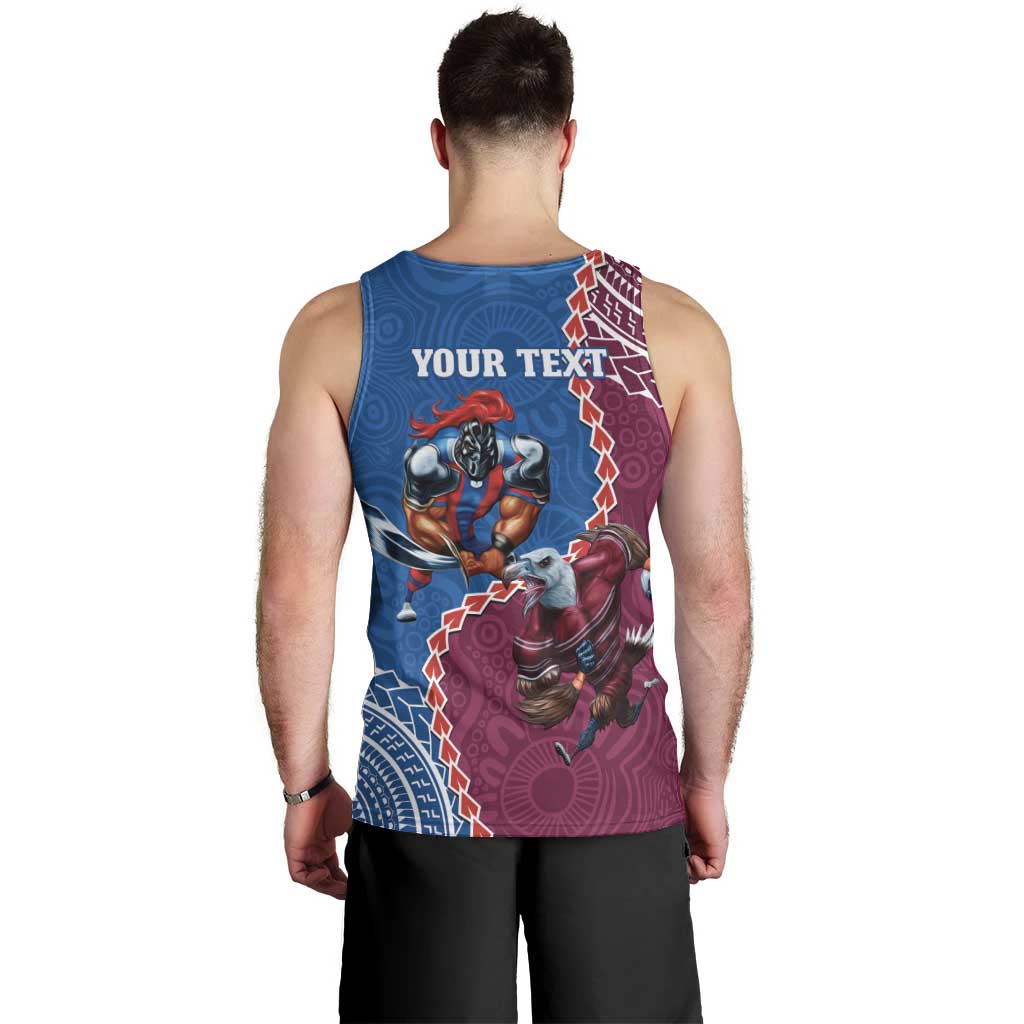 Personalised Eagles And Knights Rugby Men Tank Top Aboriginal Mix Polynesian Pattern - Vibe Hoodie Shop