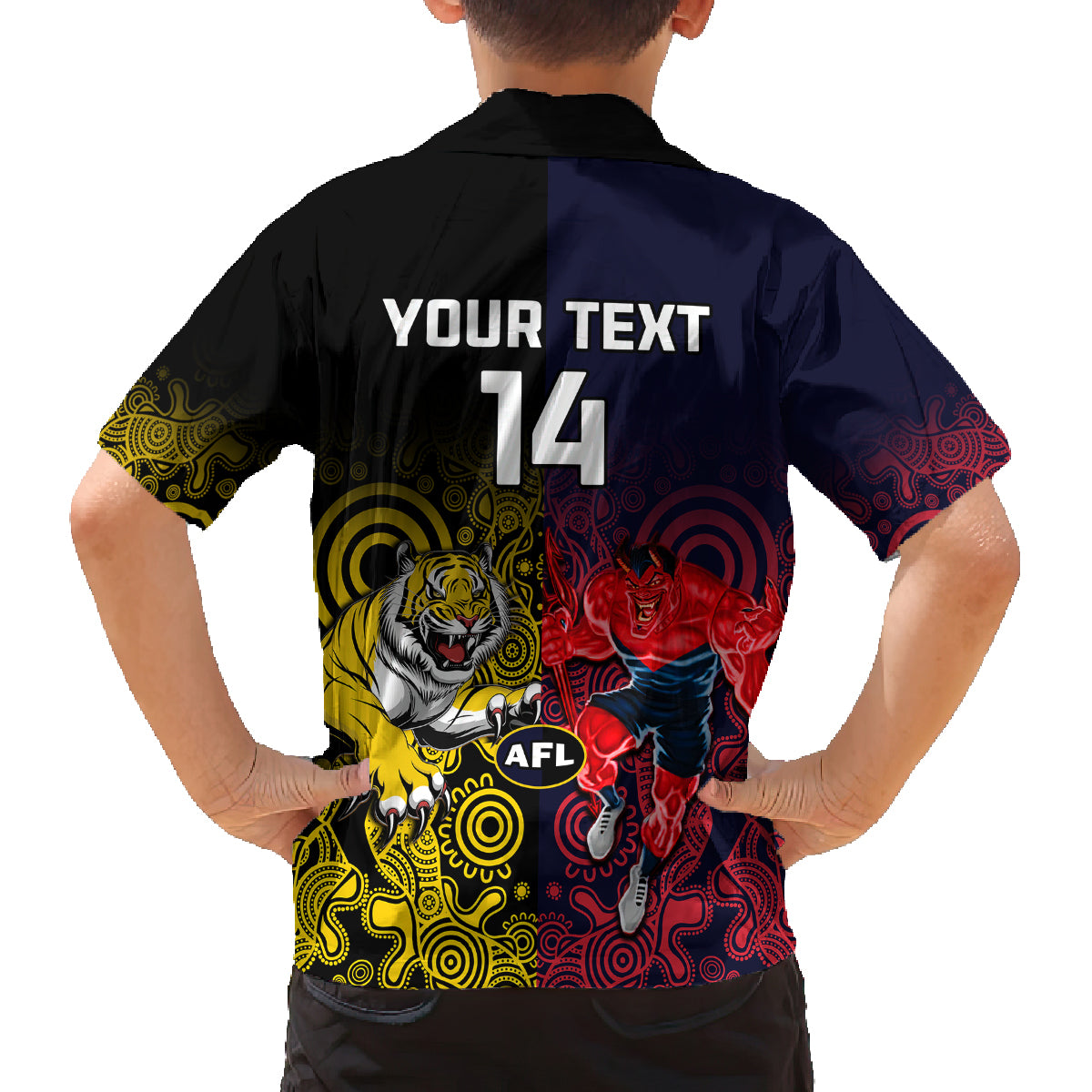 custom-demons-and-tigers-football-family-matching-off-shoulder-short-dress-and-hawaiian-shirt-2023-together-indigenous-art