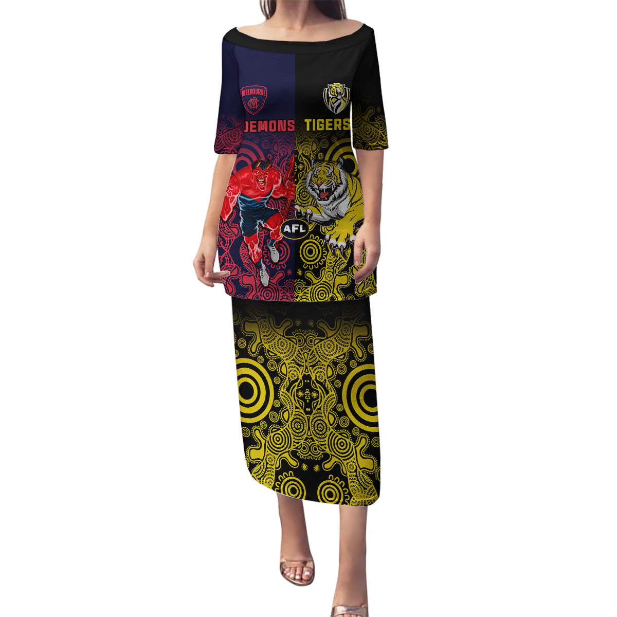 custom-demons-and-tigers-football-family-matching-puletasi-dress-and-hawaiian-shirt-2023-together-indigenous-art