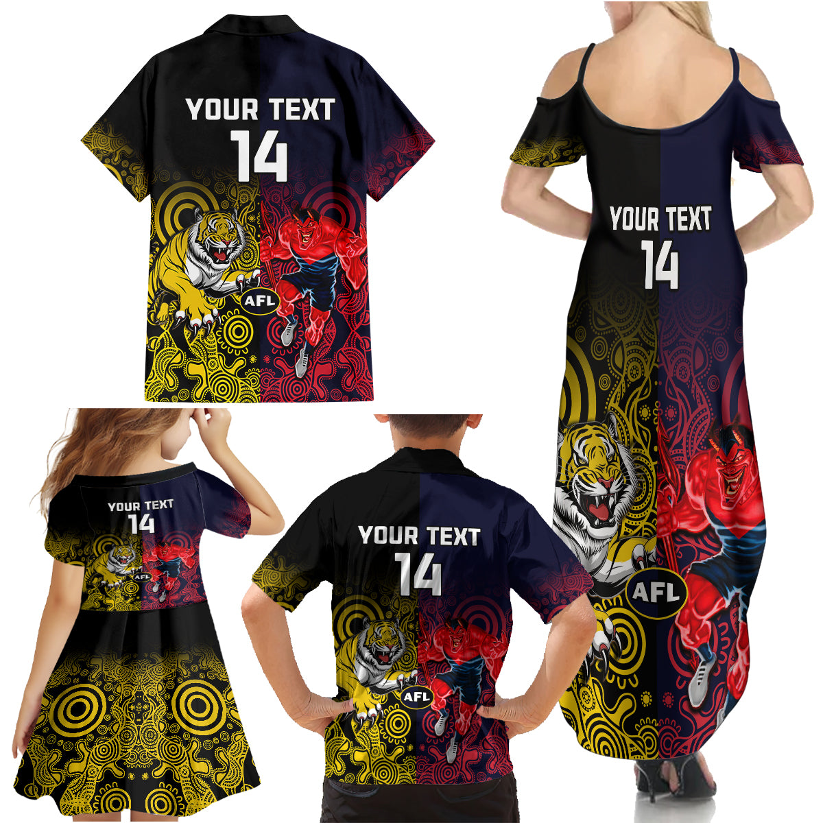 custom-demons-and-tigers-football-family-matching-summer-maxi-dress-and-hawaiian-shirt-2023-together-indigenous-art