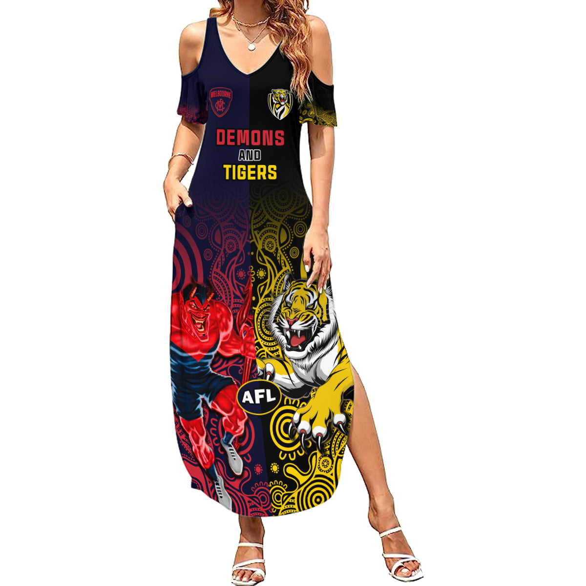 custom-demons-and-tigers-football-family-matching-summer-maxi-dress-and-hawaiian-shirt-2023-together-indigenous-art