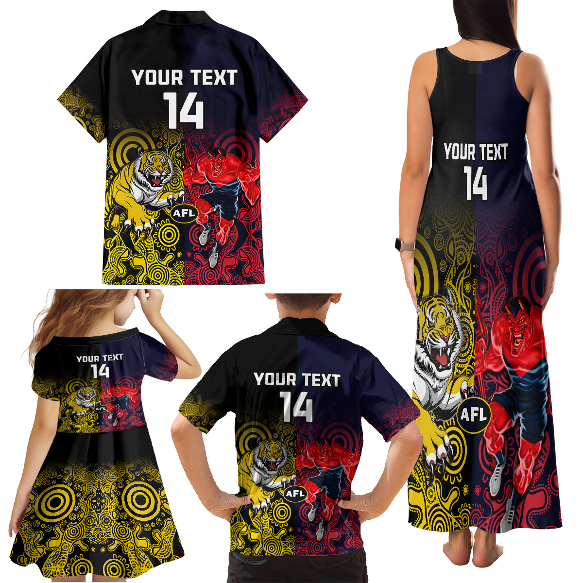 custom-demons-and-tigers-football-family-matching-tank-maxi-dress-and-hawaiian-shirt-2023-together-indigenous-art