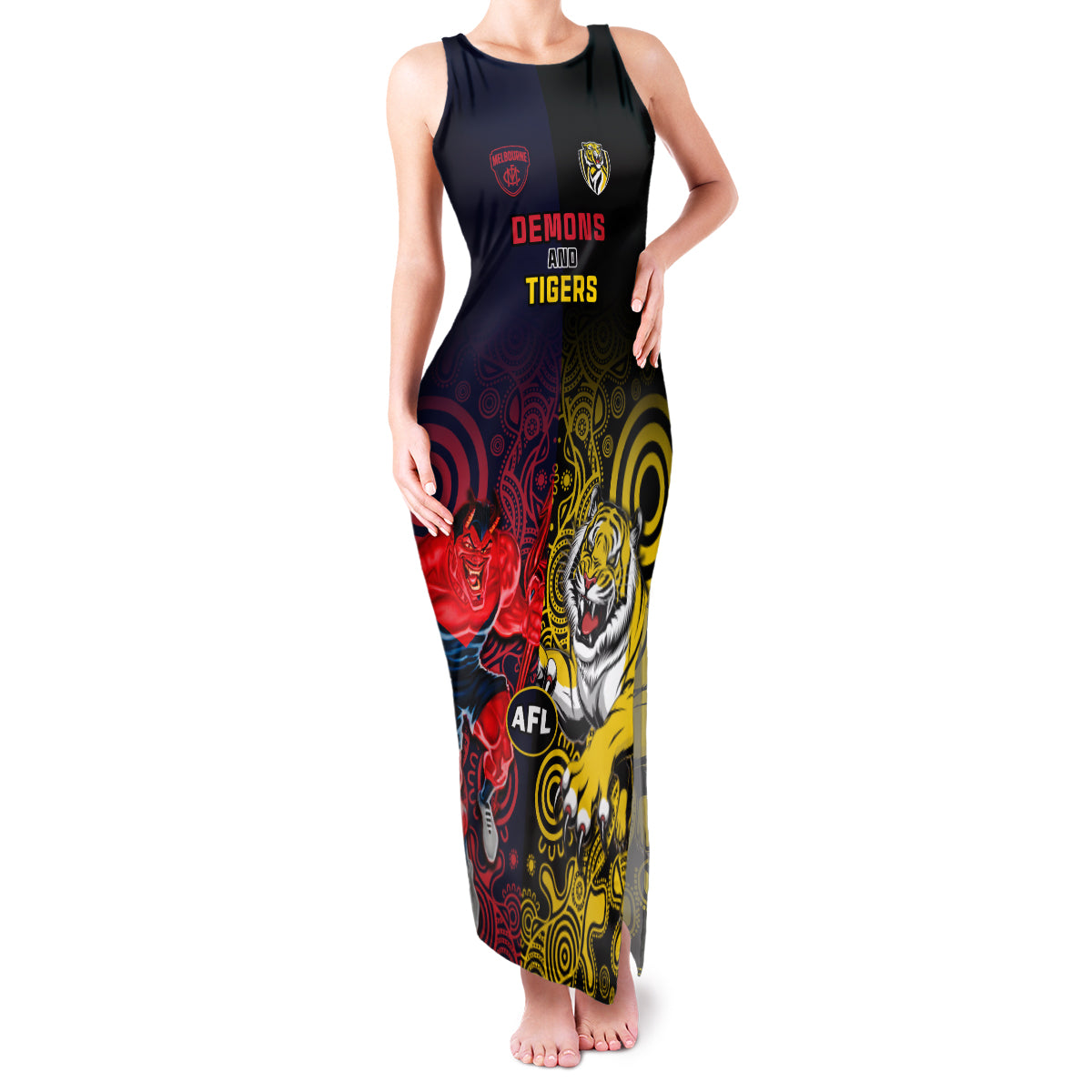 custom-demons-and-tigers-football-family-matching-tank-maxi-dress-and-hawaiian-shirt-2023-together-indigenous-art