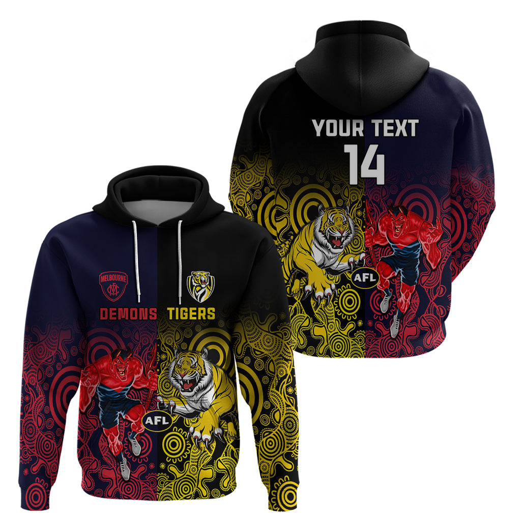 Custom Demons And Tigers Football Hoodie 2023 Together Indigenous Art - Vibe Hoodie Shop