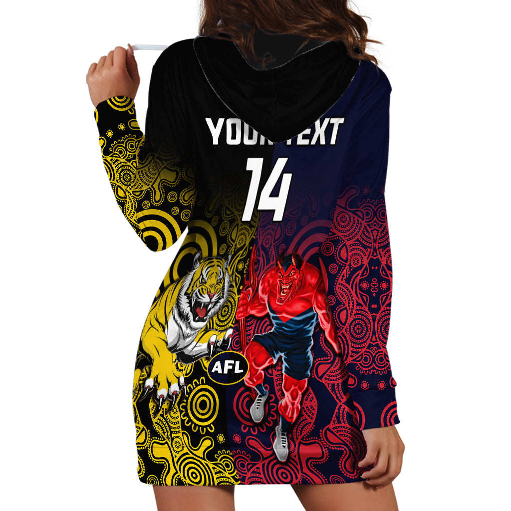 Custom Demons And Tigers Football Hoodie Dress 2023 Together Indigenous Art - Vibe Hoodie Shop