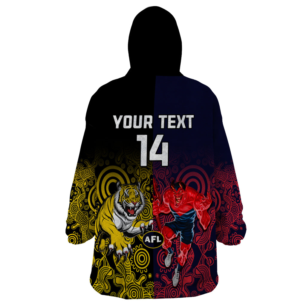 Custom Demons And Tigers Football Wearable Blanket Hoodie 2023 Together Indigenous Art - Vibe Hoodie Shop