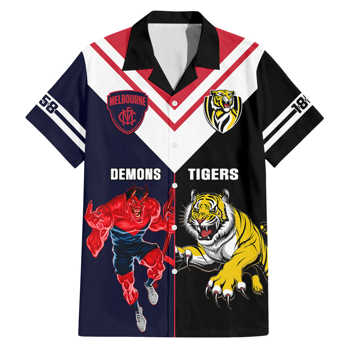 custom-demons-and-tigers-football-family-matching-mermaid-dress-and-hawaiian-shirt-2023-together-sporty-version