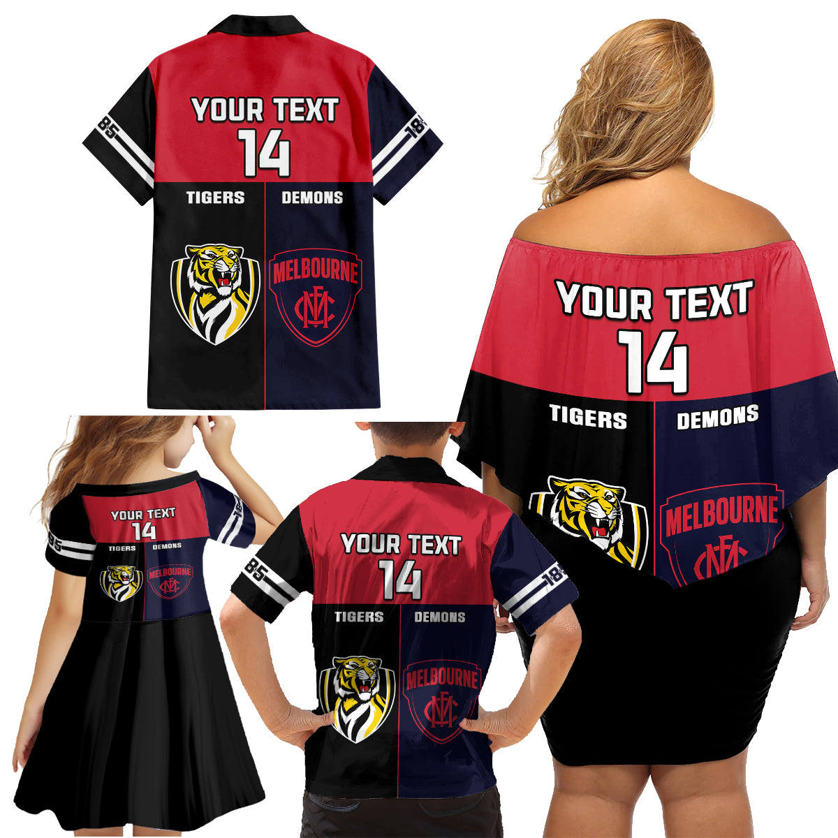 custom-demons-and-tigers-football-family-matching-off-shoulder-short-dress-and-hawaiian-shirt-2023-together-sporty-version