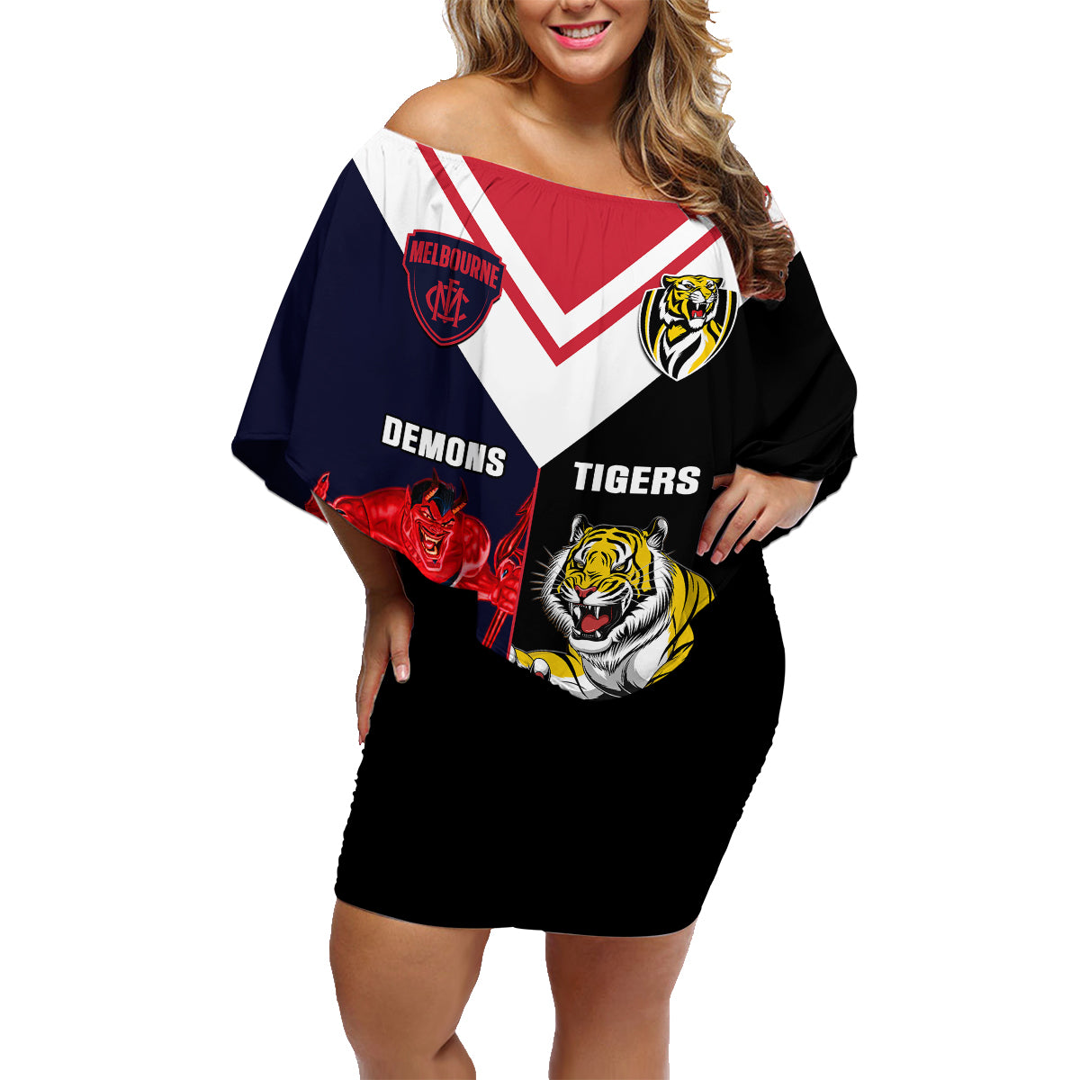 custom-demons-and-tigers-football-family-matching-off-shoulder-short-dress-and-hawaiian-shirt-2023-together-sporty-version