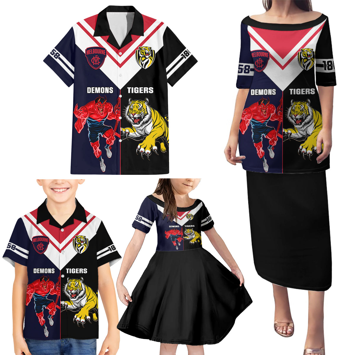 custom-demons-and-tigers-football-family-matching-puletasi-dress-and-hawaiian-shirt-2023-together-sporty-version