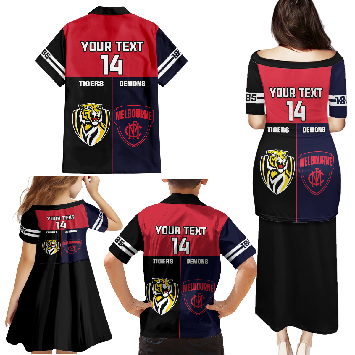 custom-demons-and-tigers-football-family-matching-puletasi-dress-and-hawaiian-shirt-2023-together-sporty-version