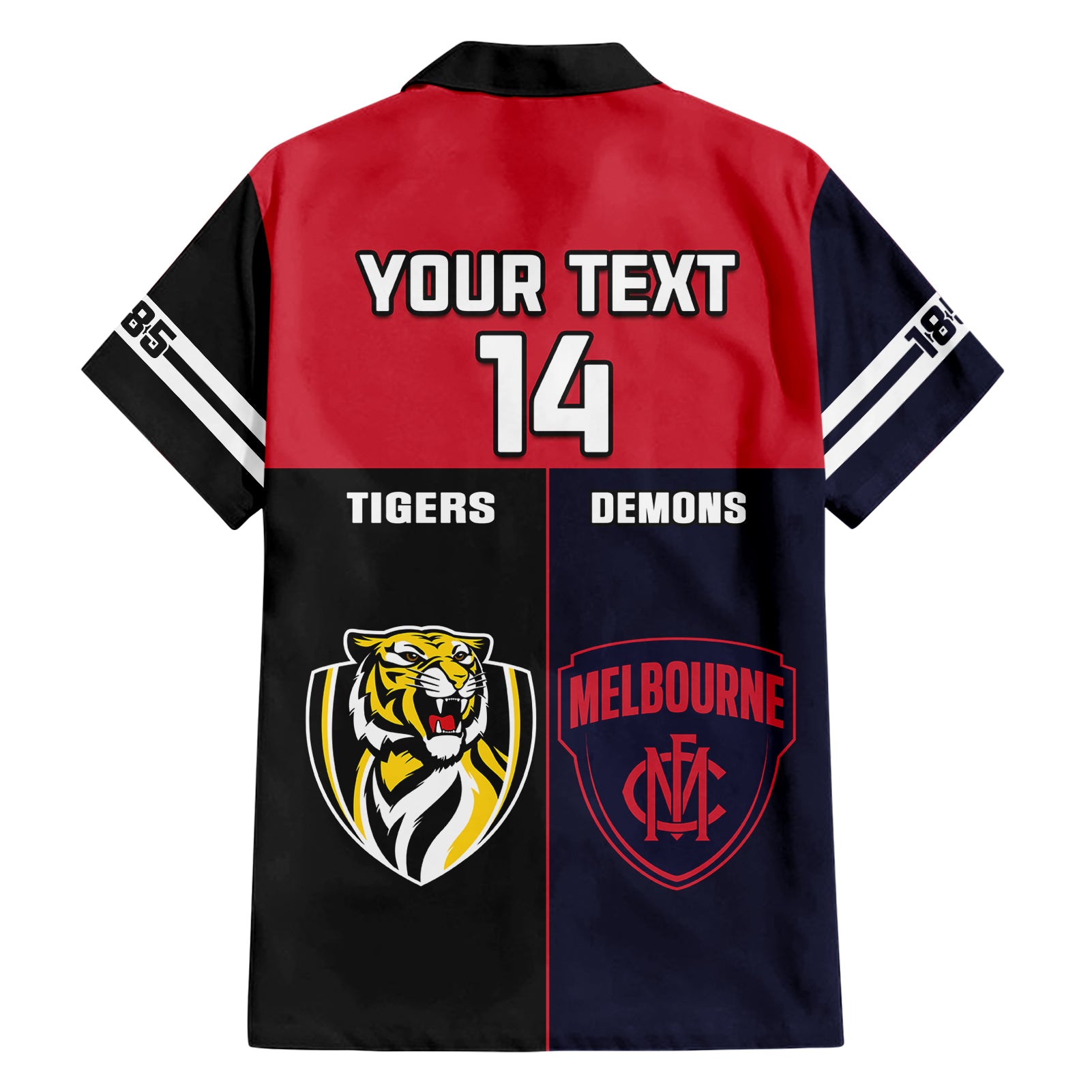 Custom Demons And Tigers Football Hawaiian Shirt 2023 Together Sporty Version - Vibe Hoodie Shop