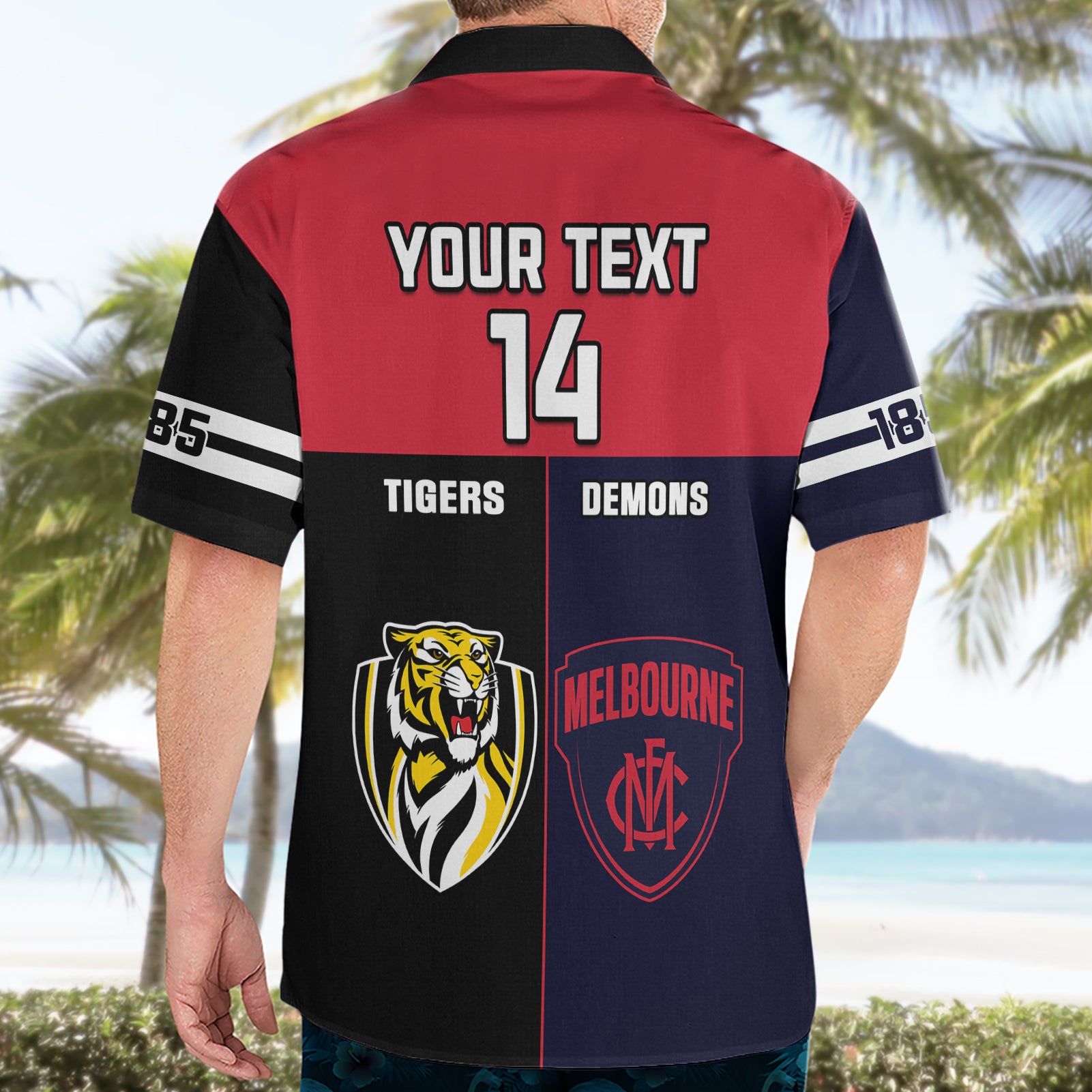 Custom Demons And Tigers Football Hawaiian Shirt 2023 Together Sporty Version - Vibe Hoodie Shop