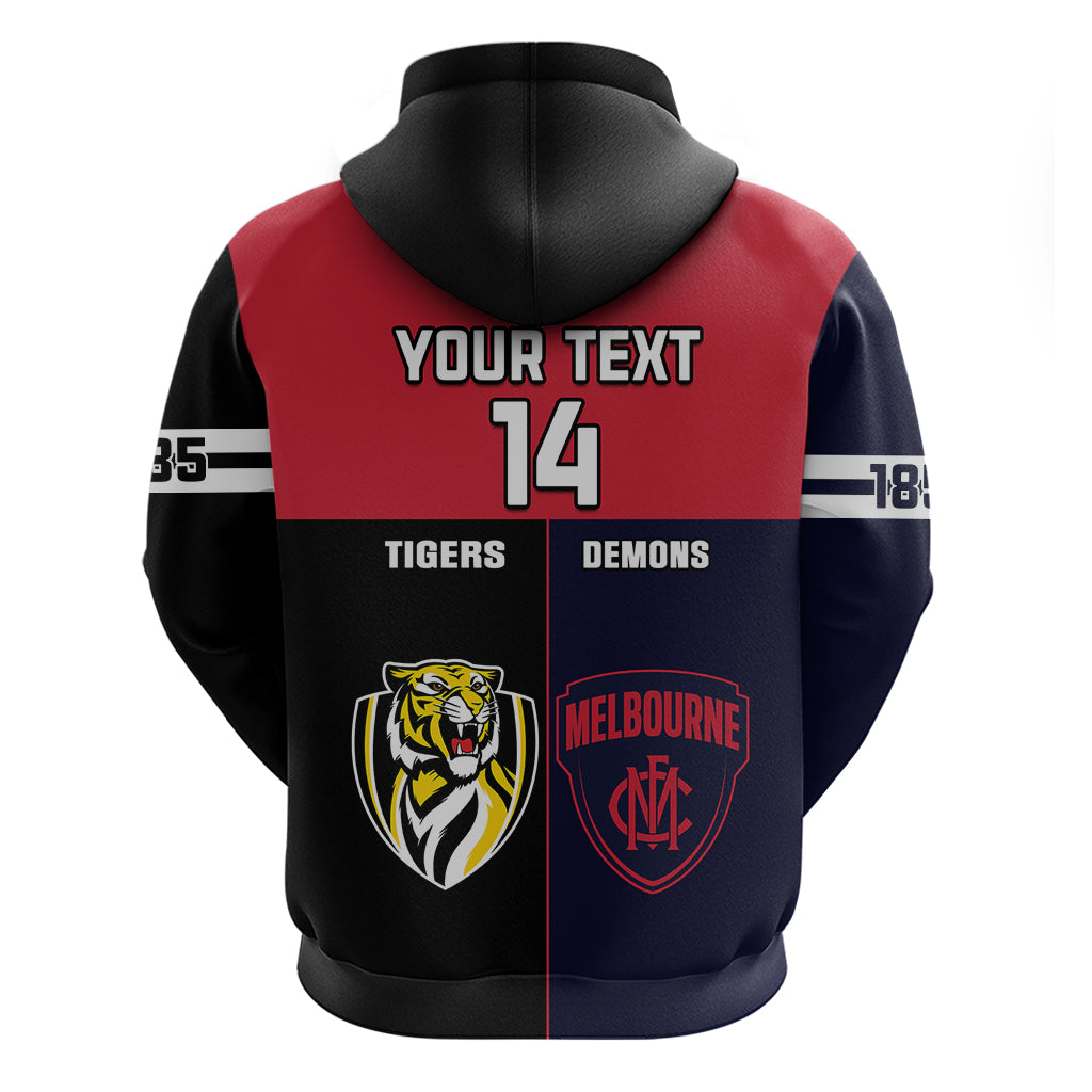 Custom Demons And Tigers Football Hoodie 2023 Together Sporty Version - Vibe Hoodie Shop