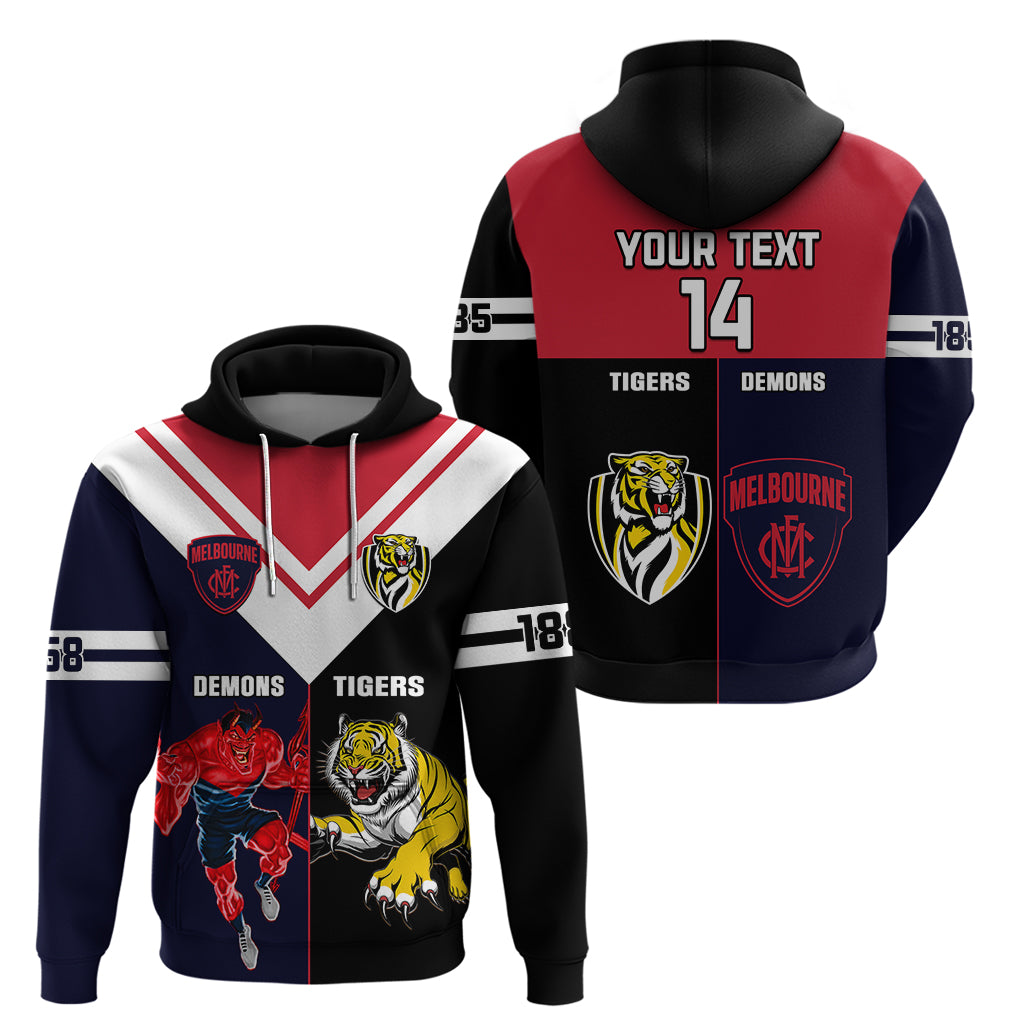 Custom Demons And Tigers Football Hoodie 2023 Together Sporty Version - Vibe Hoodie Shop