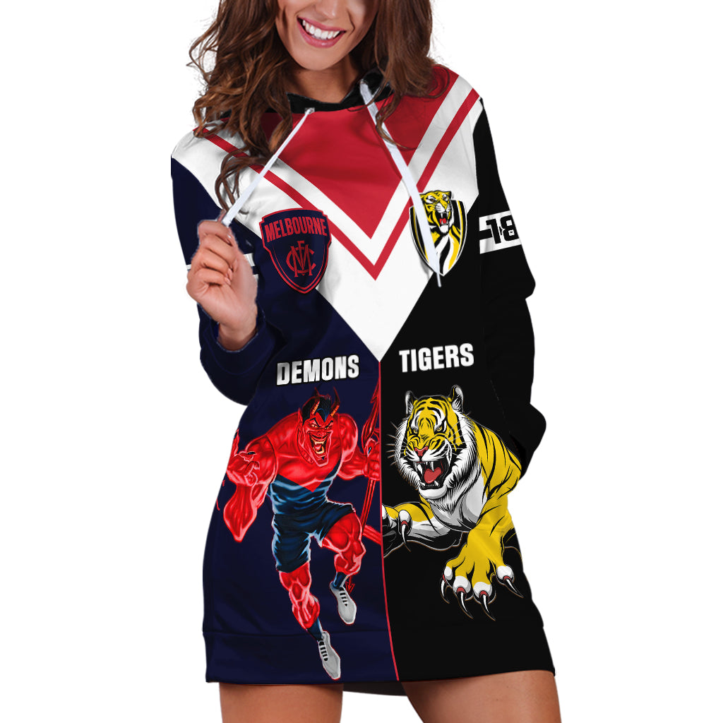 Custom Demons And Tigers Football Hoodie Dress 2023 Together Sporty Version - Vibe Hoodie Shop