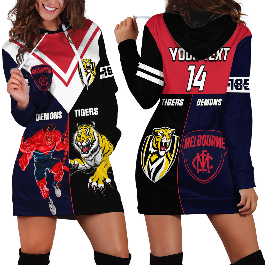 Custom Demons And Tigers Football Hoodie Dress 2023 Together Sporty Version - Vibe Hoodie Shop