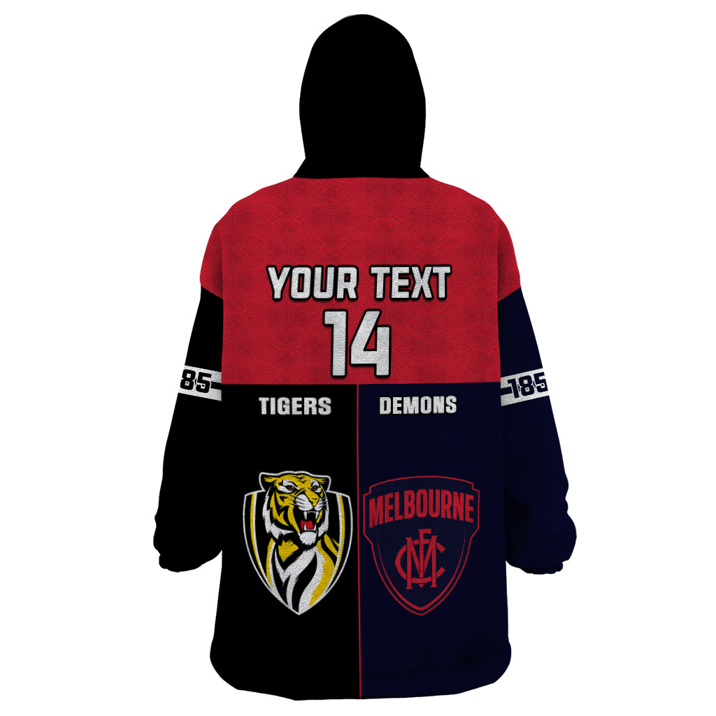 Custom Demons And Tigers Football Wearable Blanket Hoodie 2023 Together Sporty Version - Vibe Hoodie Shop