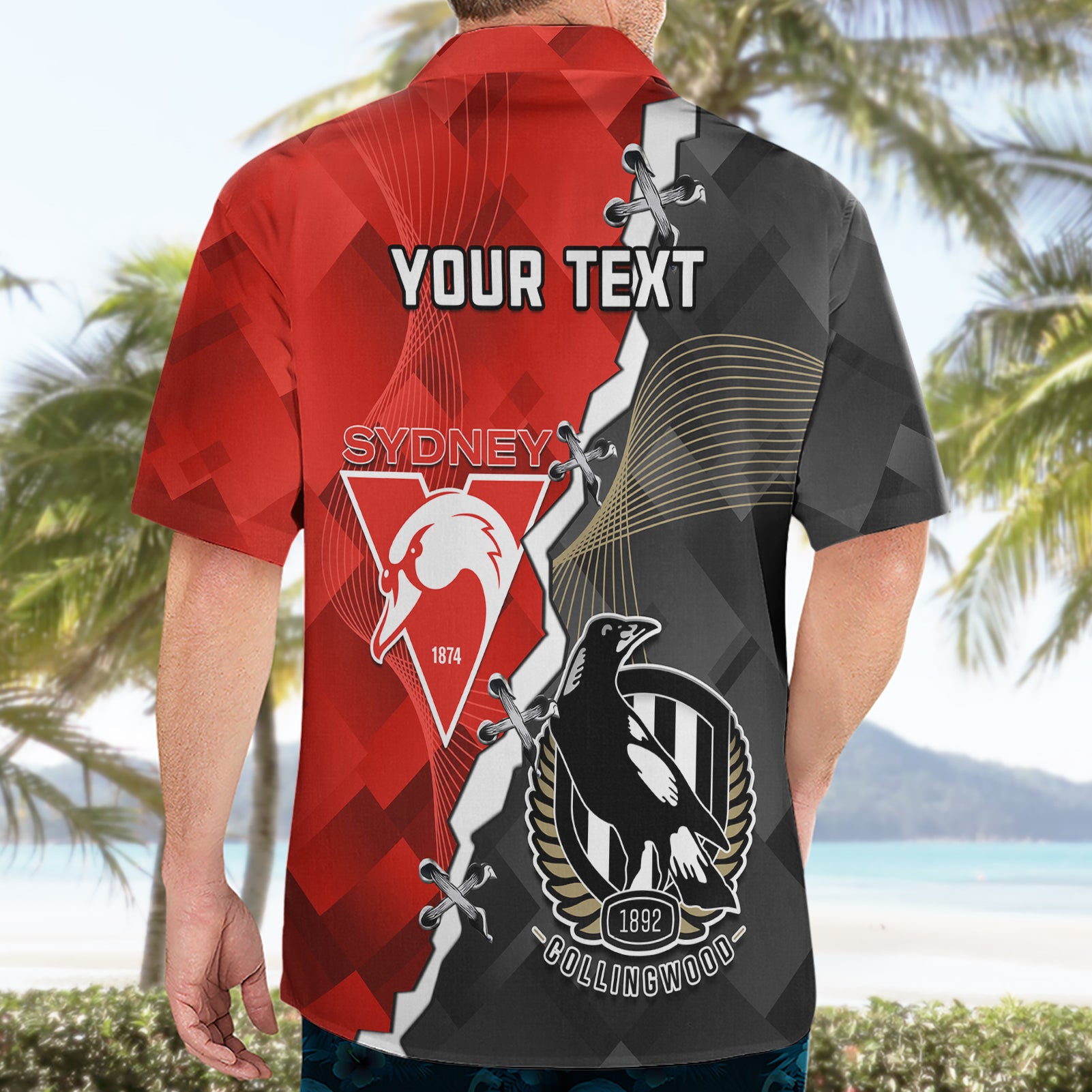 Personalised Collingwood And Swans Football Hawaiian Shirt 2023 Together Sporty Style - Vibe Hoodie Shop