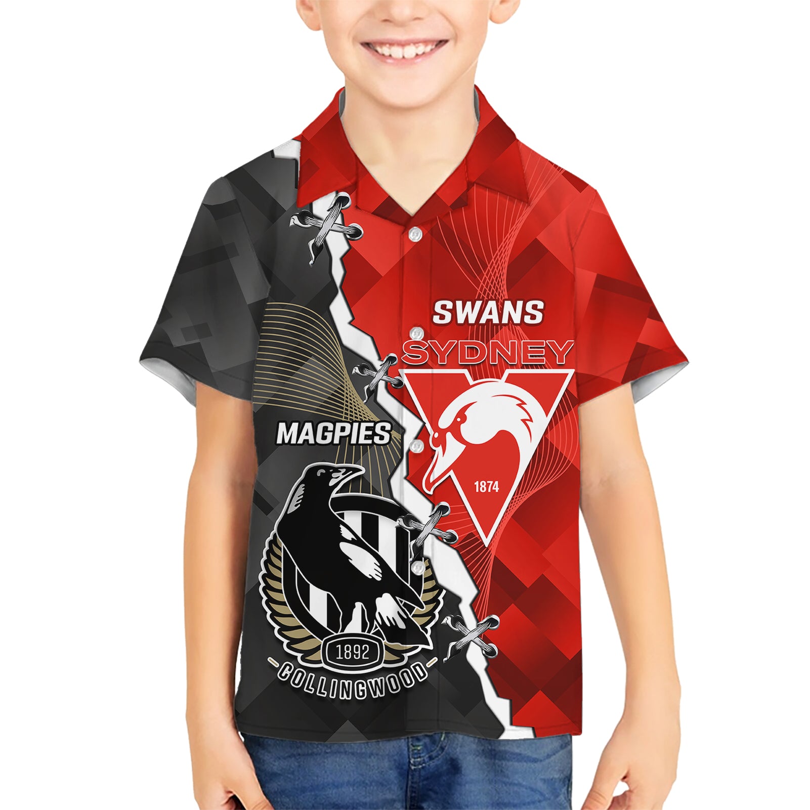 Personalised Collingwood And Swans Football Hawaiian Shirt 2023 Together Sporty Style - Vibe Hoodie Shop