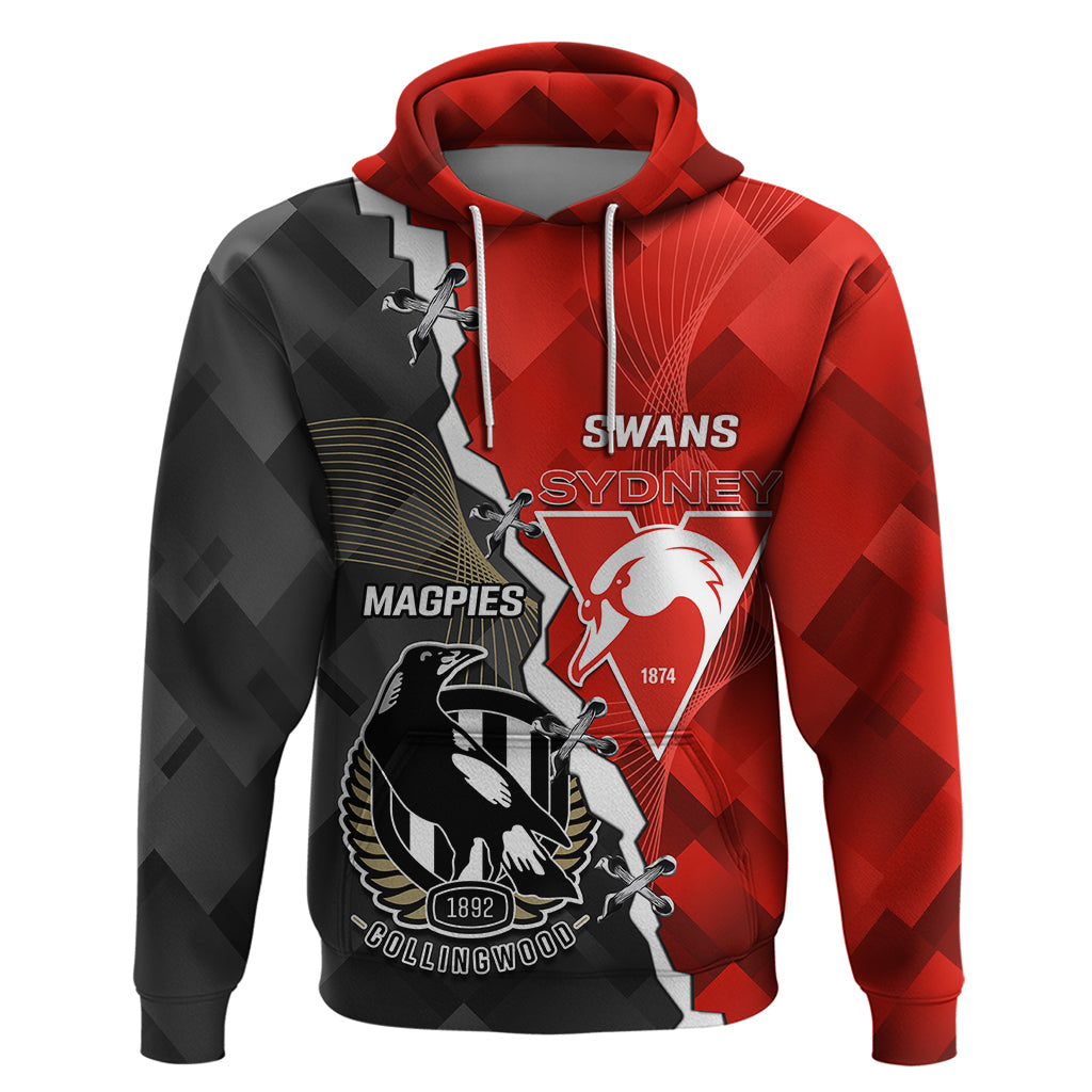 Personalised Collingwood And Swans Football Hoodie 2023 Together Sporty Style - Vibe Hoodie Shop