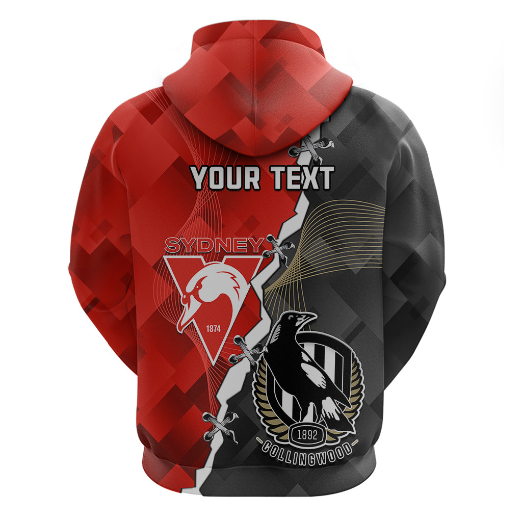 Personalised Collingwood And Swans Football Hoodie 2023 Together Sporty Style - Vibe Hoodie Shop