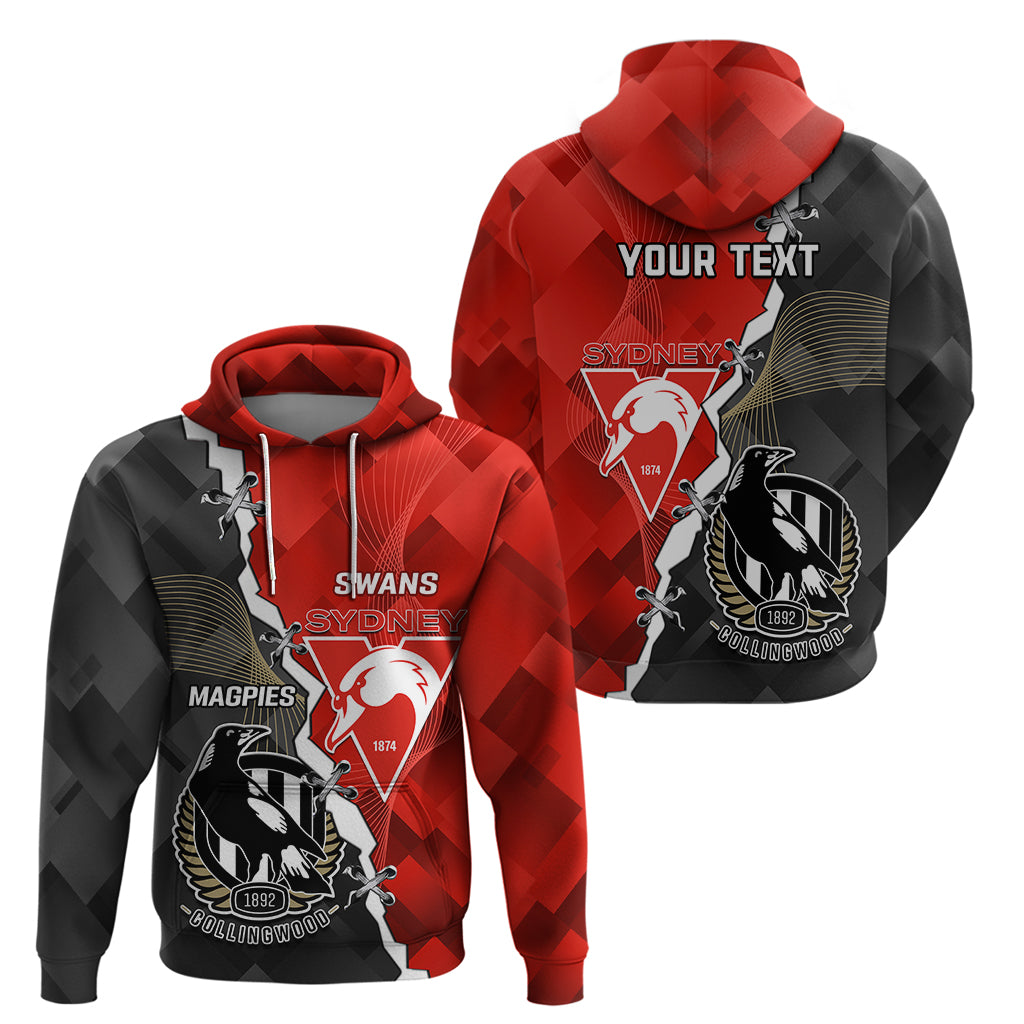 Personalised Collingwood And Swans Football Hoodie 2023 Together Sporty Style - Vibe Hoodie Shop