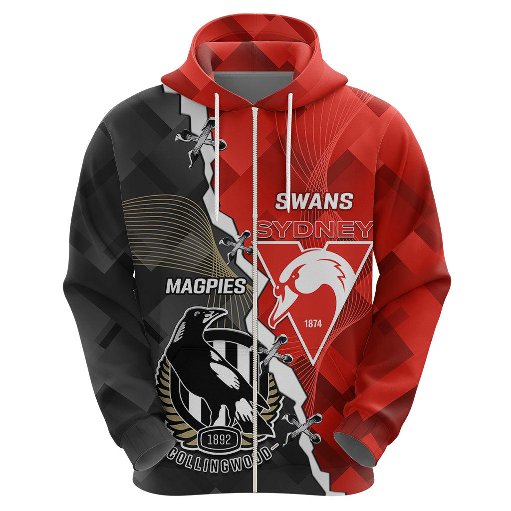 Personalised Collingwood And Swans Football Hoodie 2023 Together Sporty Style - Vibe Hoodie Shop