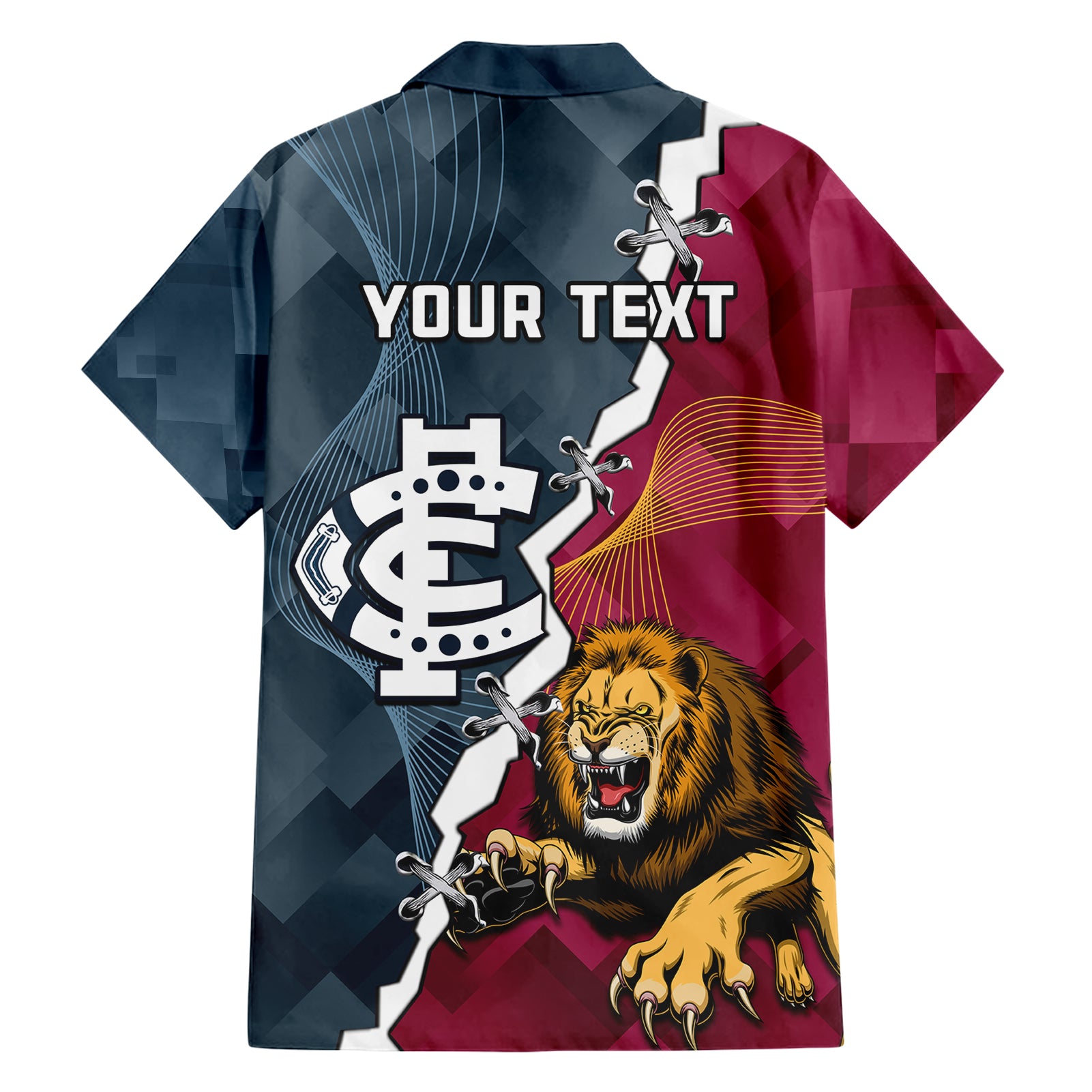 Personalised Lions And Blues Football Hawaiian Shirt 2023 Together Sporty Style - Vibe Hoodie Shop