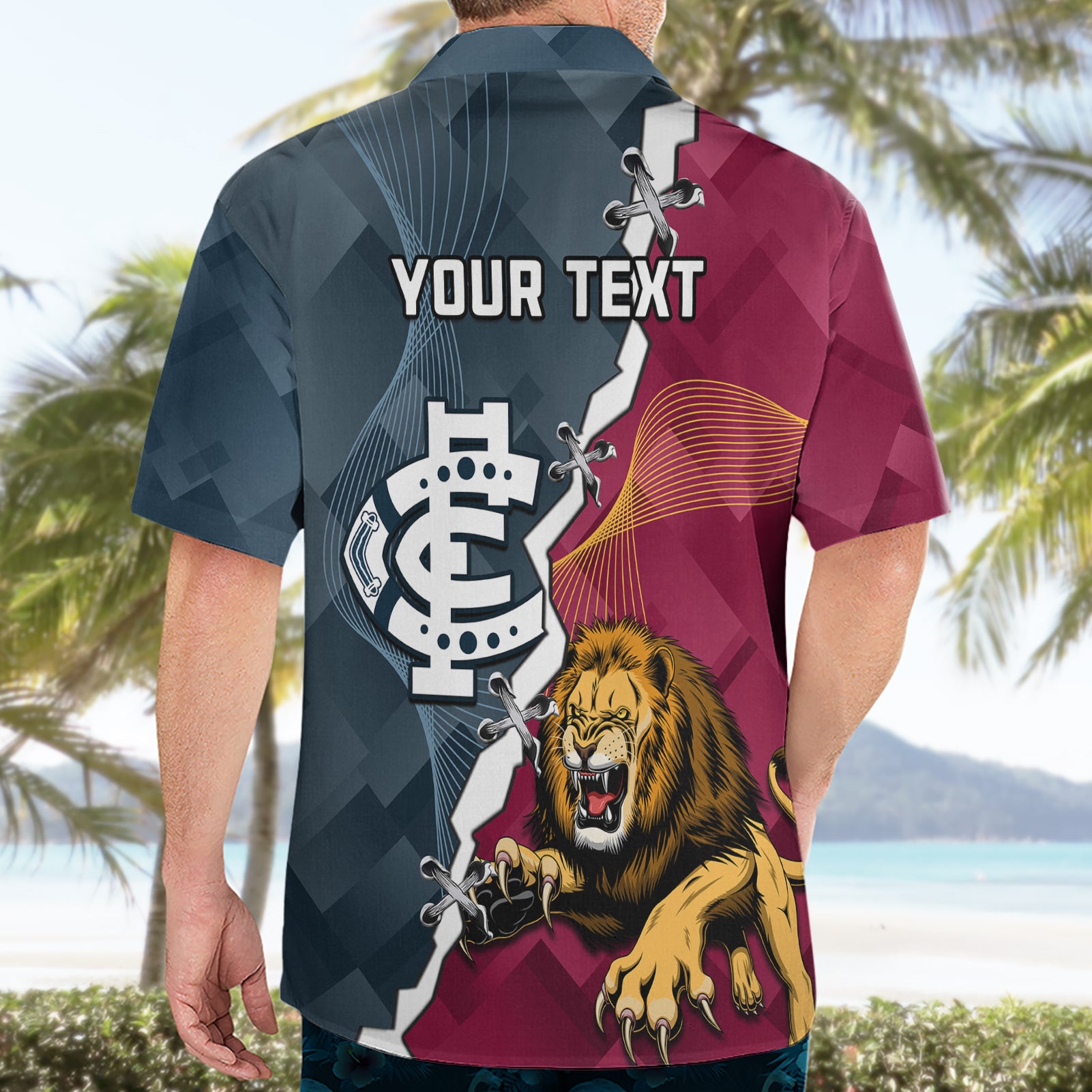 Personalised Lions And Blues Football Hawaiian Shirt 2023 Together Sporty Style - Vibe Hoodie Shop