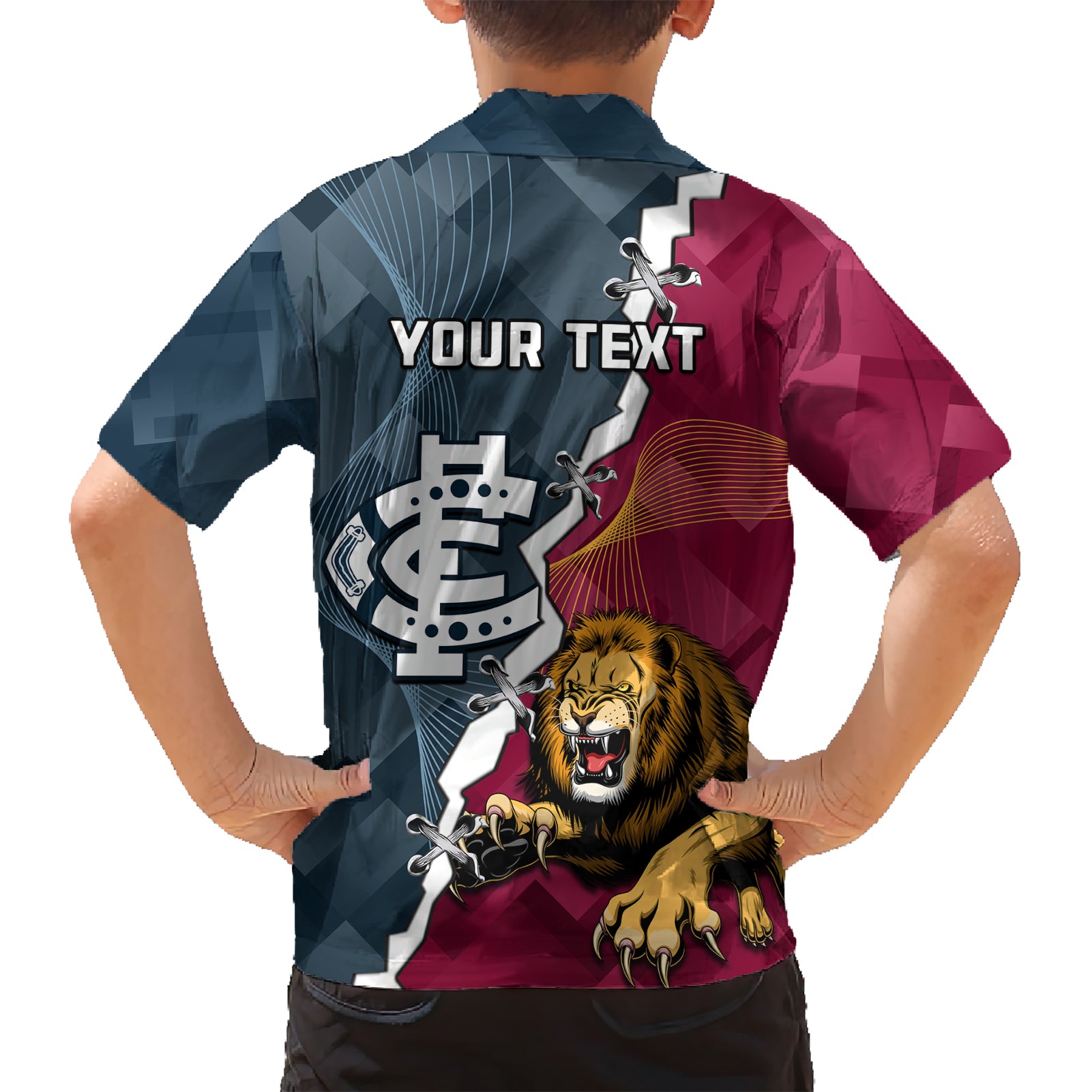Personalised Lions And Blues Football Hawaiian Shirt 2023 Together Sporty Style - Vibe Hoodie Shop