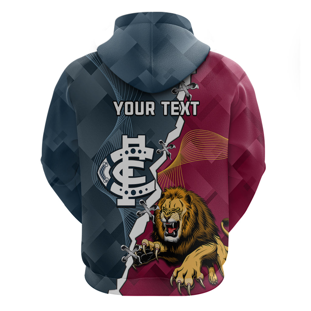 Personalised Lions And Blues Football Hoodie 2023 Together Sporty Style - Vibe Hoodie Shop