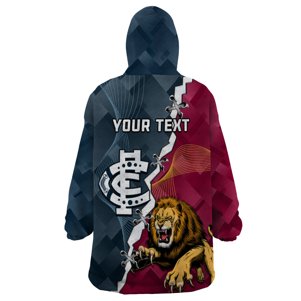 Personalised Lions And Blues Football Wearable Blanket Hoodie 2023 Together Sporty Style - Vibe Hoodie Shop