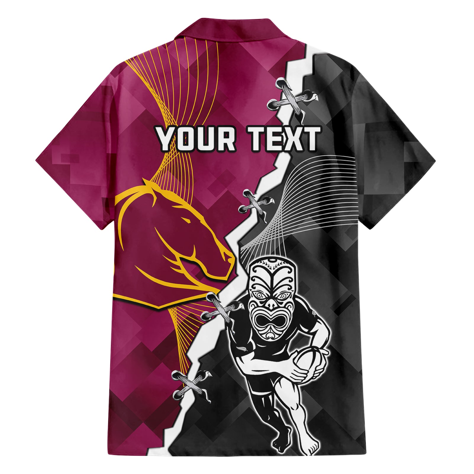 Personalised Warriors And Broncos Rugby Hawaiian Shirt 2023 Together Sporty Style - Vibe Hoodie Shop