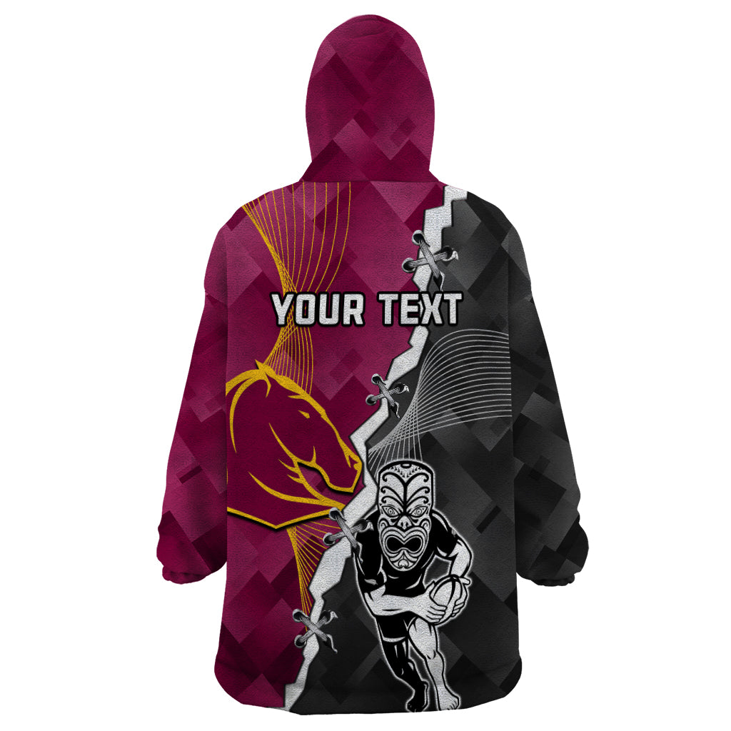 Personalised Warriors And Broncos Rugby Wearable Blanket Hoodie 2023 Together Sporty Style - Vibe Hoodie Shop